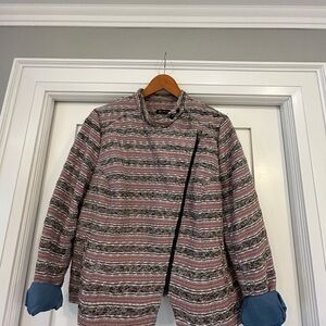 Love & Legend Tweed Blazer with Diagonal Zipper